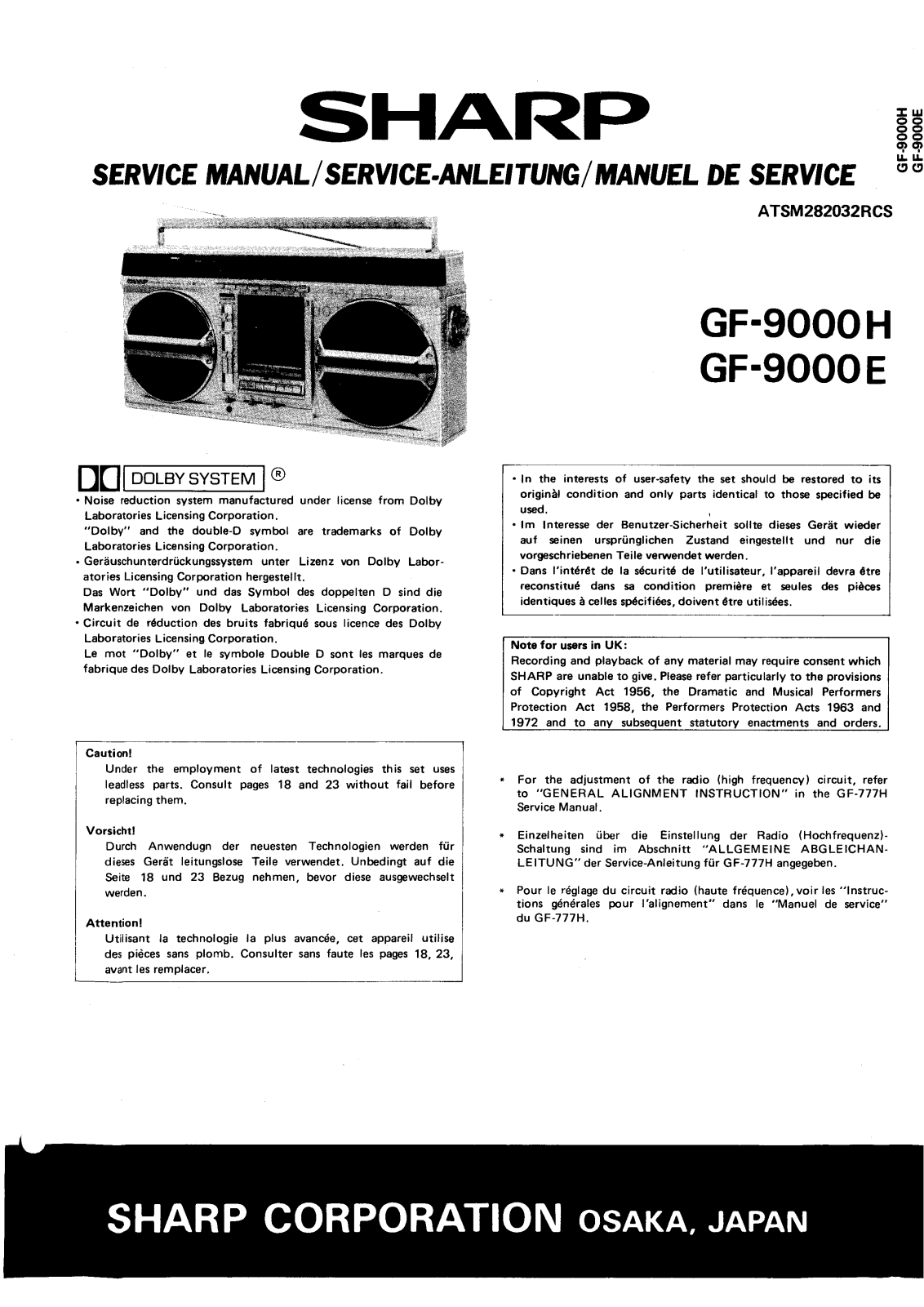 Sharp GF-9000 Schematic