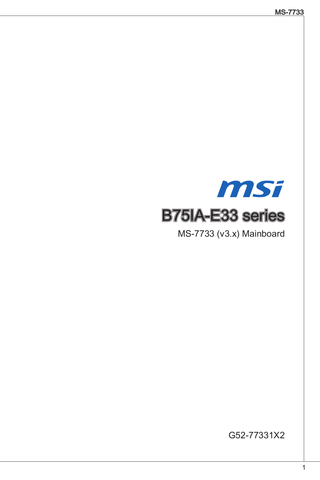 MSI B75IA-E33 User Manual