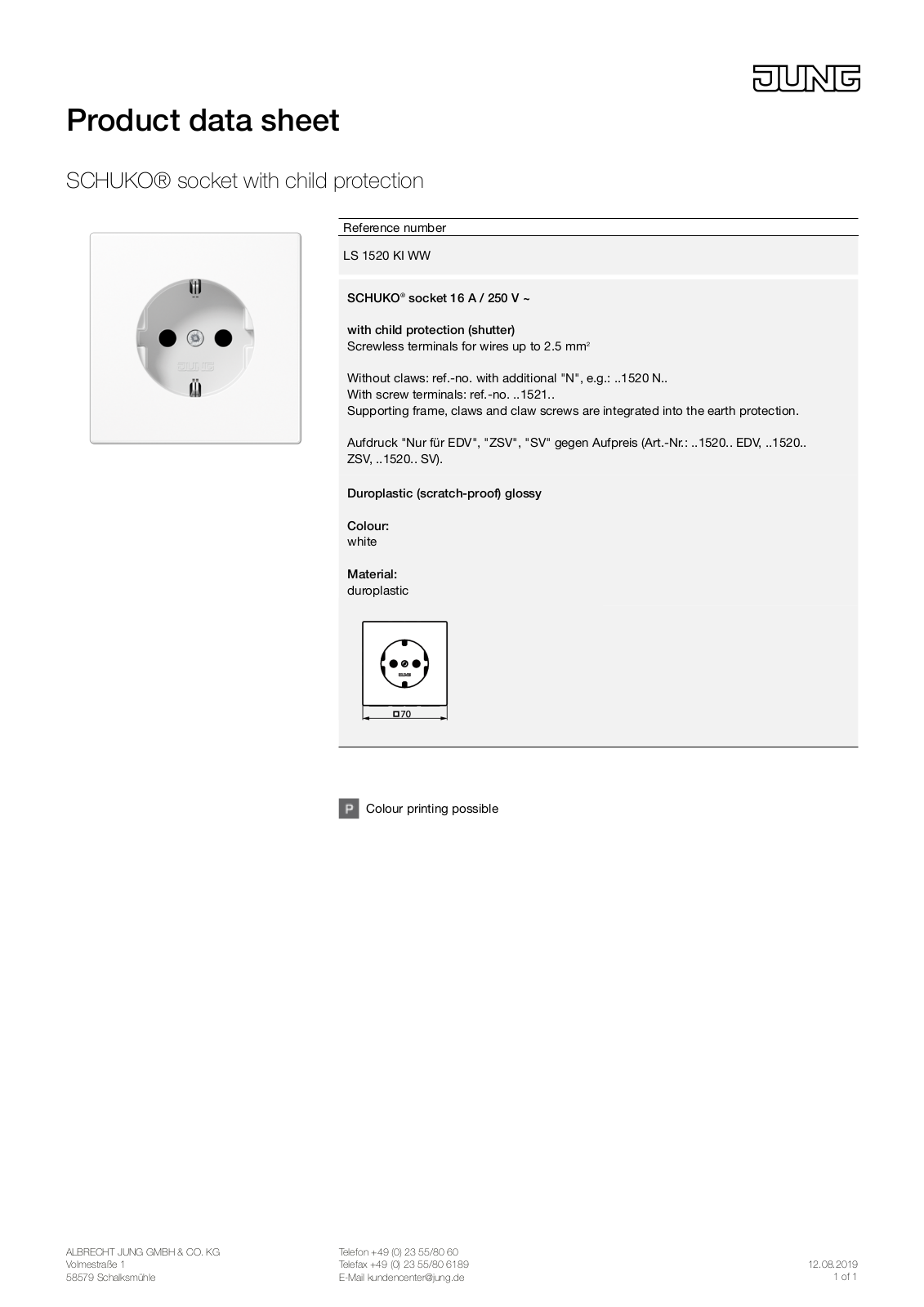 Jung LS 1520 KI WW User Manual