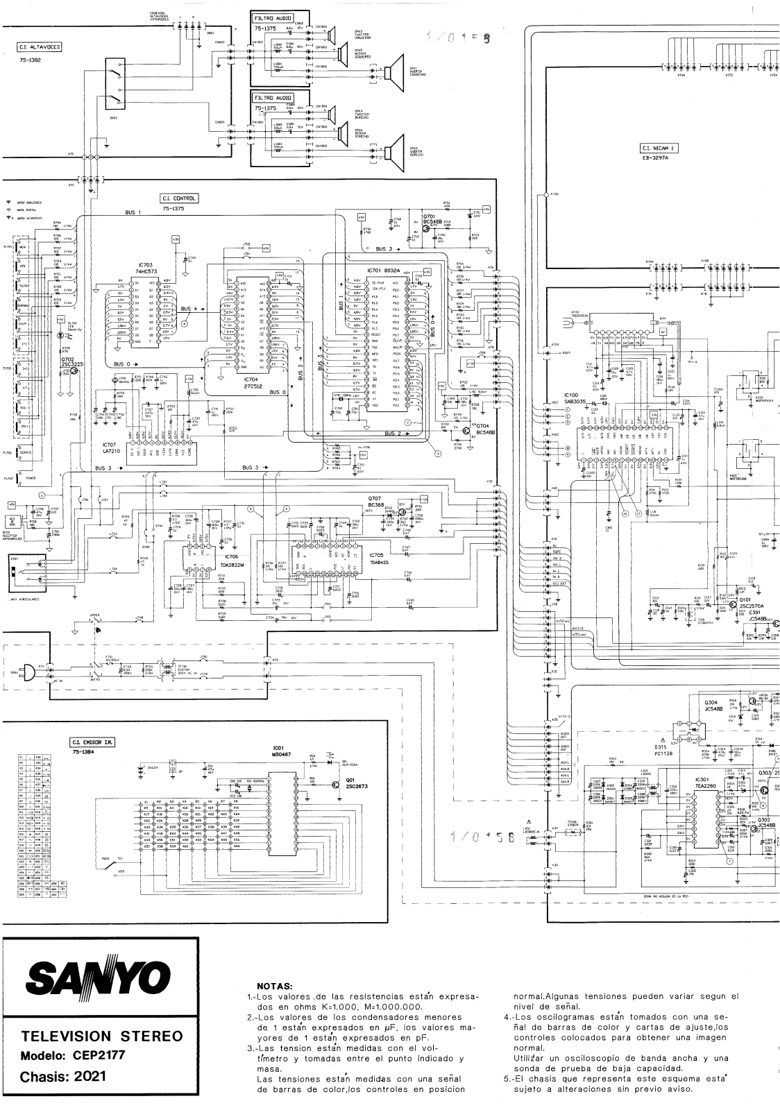 Sanyo CEP-2177 CH2021, SCH587 Schematic