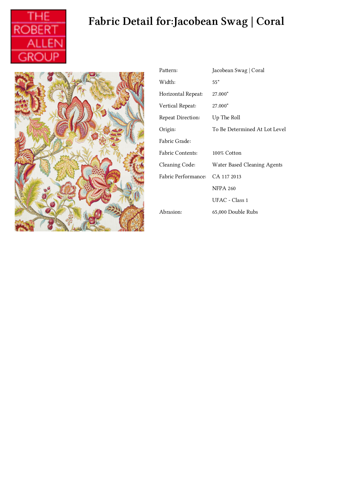 Robert Allen RALF1708 Specifications - ManualMachine.com