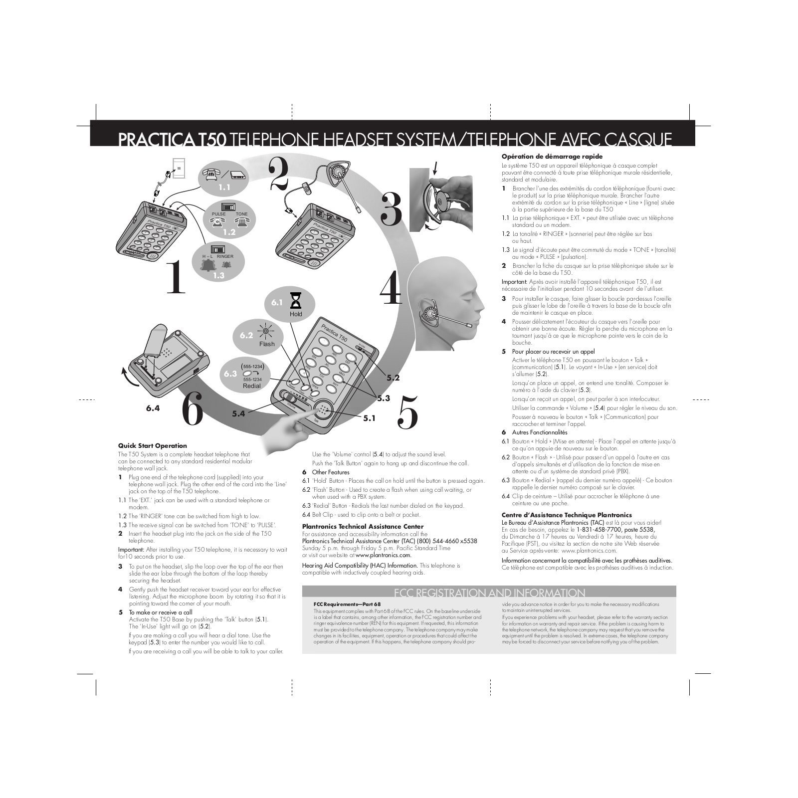 PLANTRONICS PRACTICA T50 User Manual