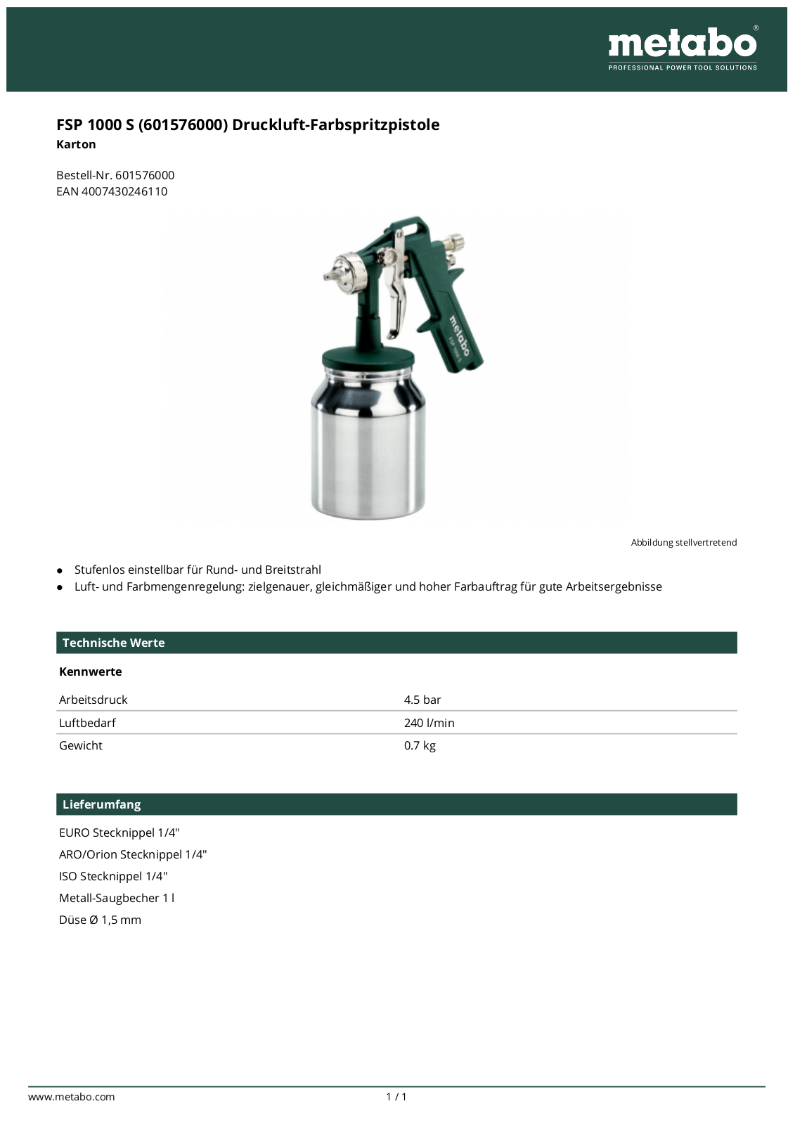 Metabo FSP 1000 S User Manual