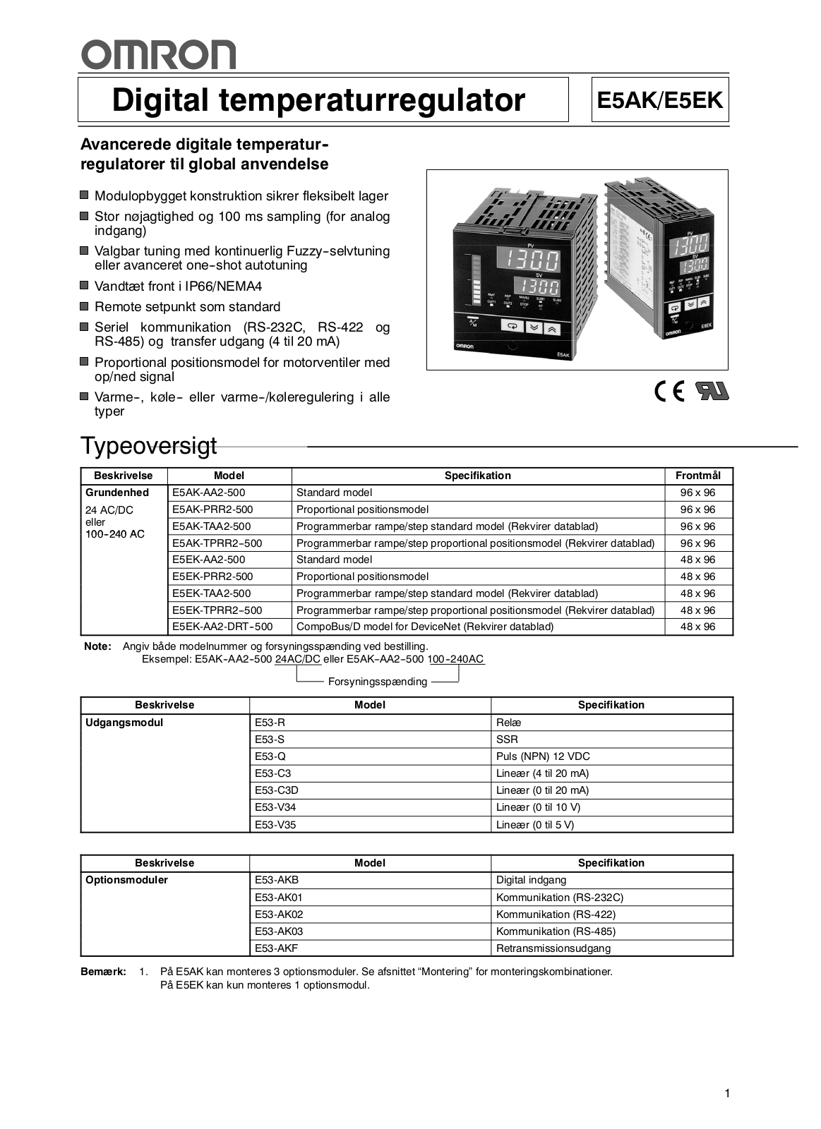 Omron E5AK, E5EK Instructions Manual