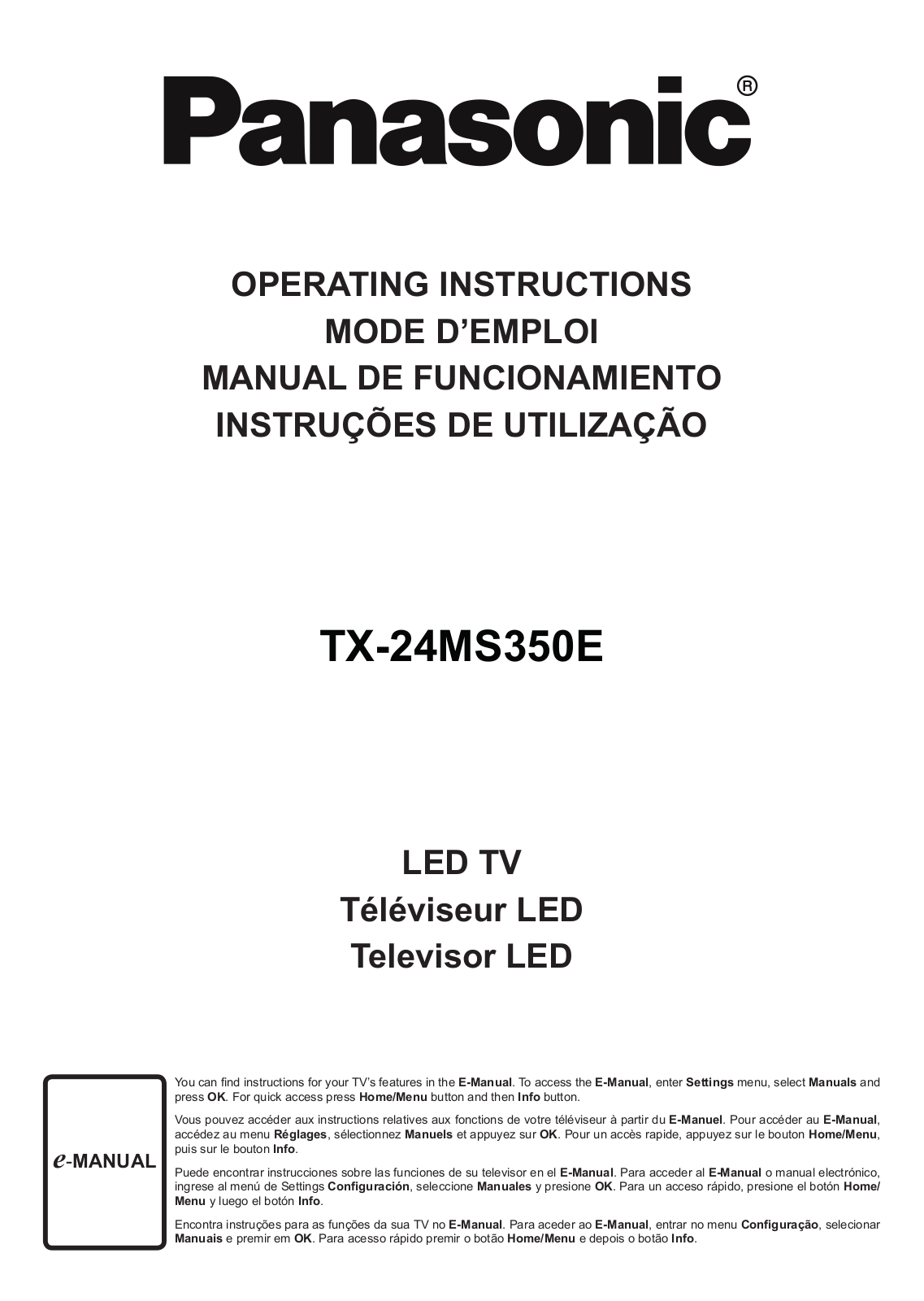 Panasonic TX-24MS350E User guide - ManualMachine.com