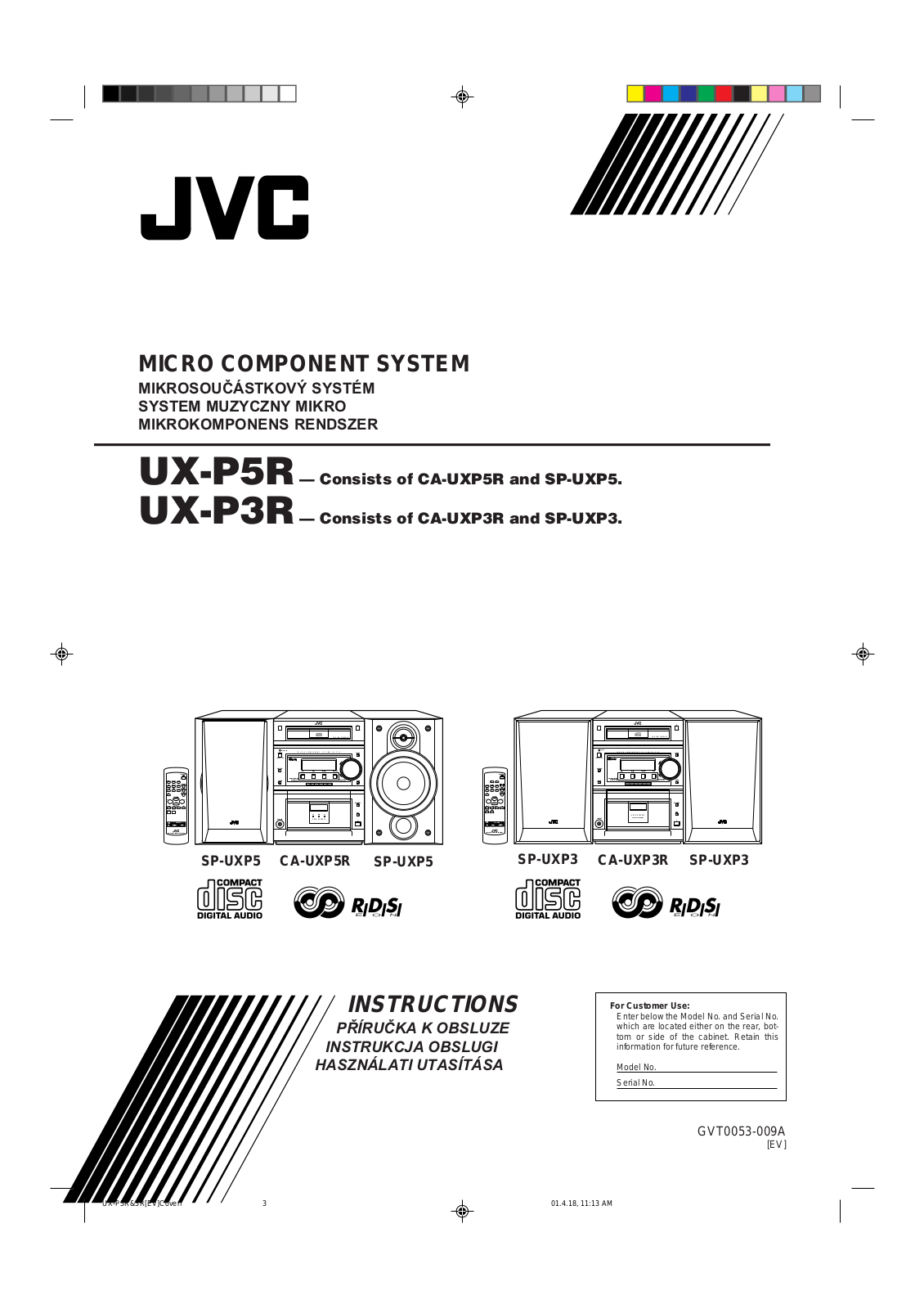 JVC UX-P3R, UX-P5R, CA-UXP3R, SP-UXP3, CA-UXP5R User Manual