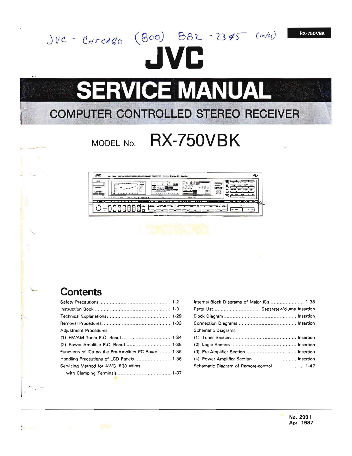 Jvc RX-750-VBK Service Manual
