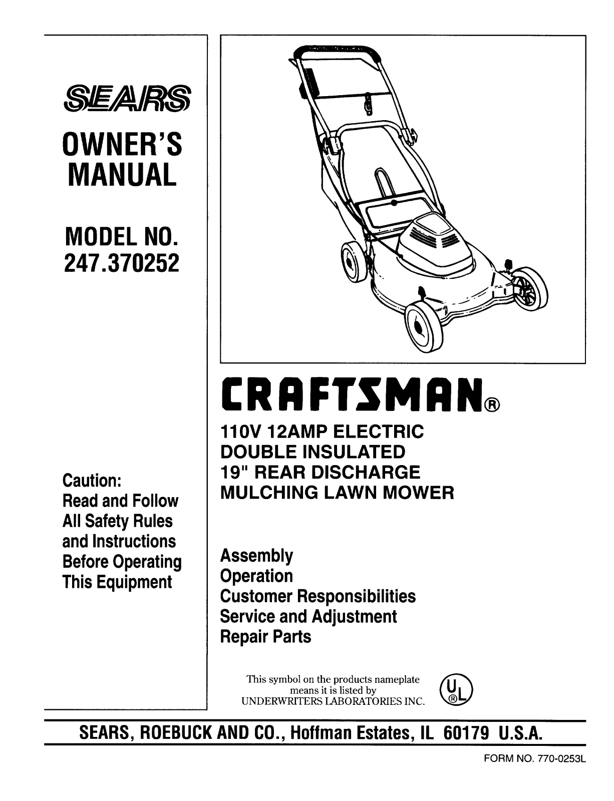 Craftsman 247.370252 User Manual