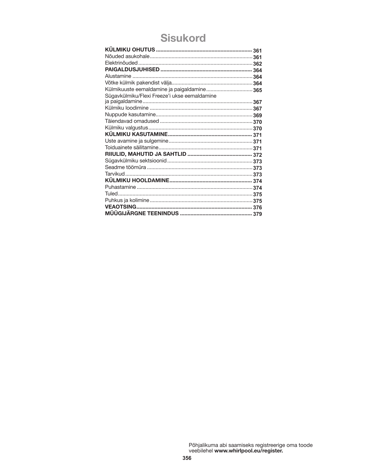 WHIRLPOOL WQ9 U1L User Manual