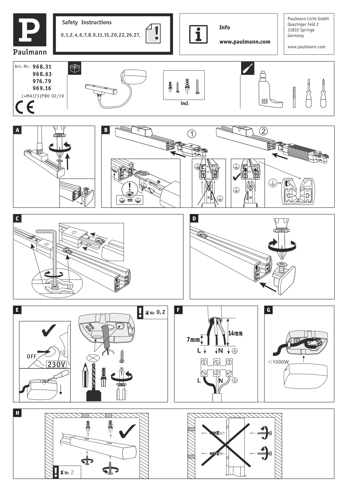Paulmann 969.16 operation manual