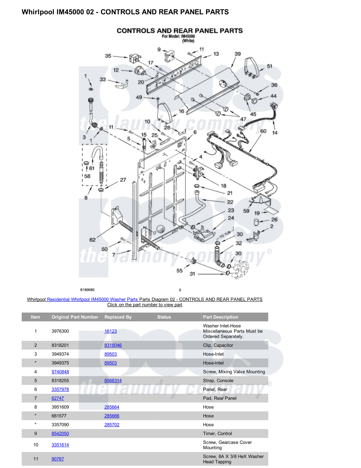 Whirlpool IM45000 Parts Diagram