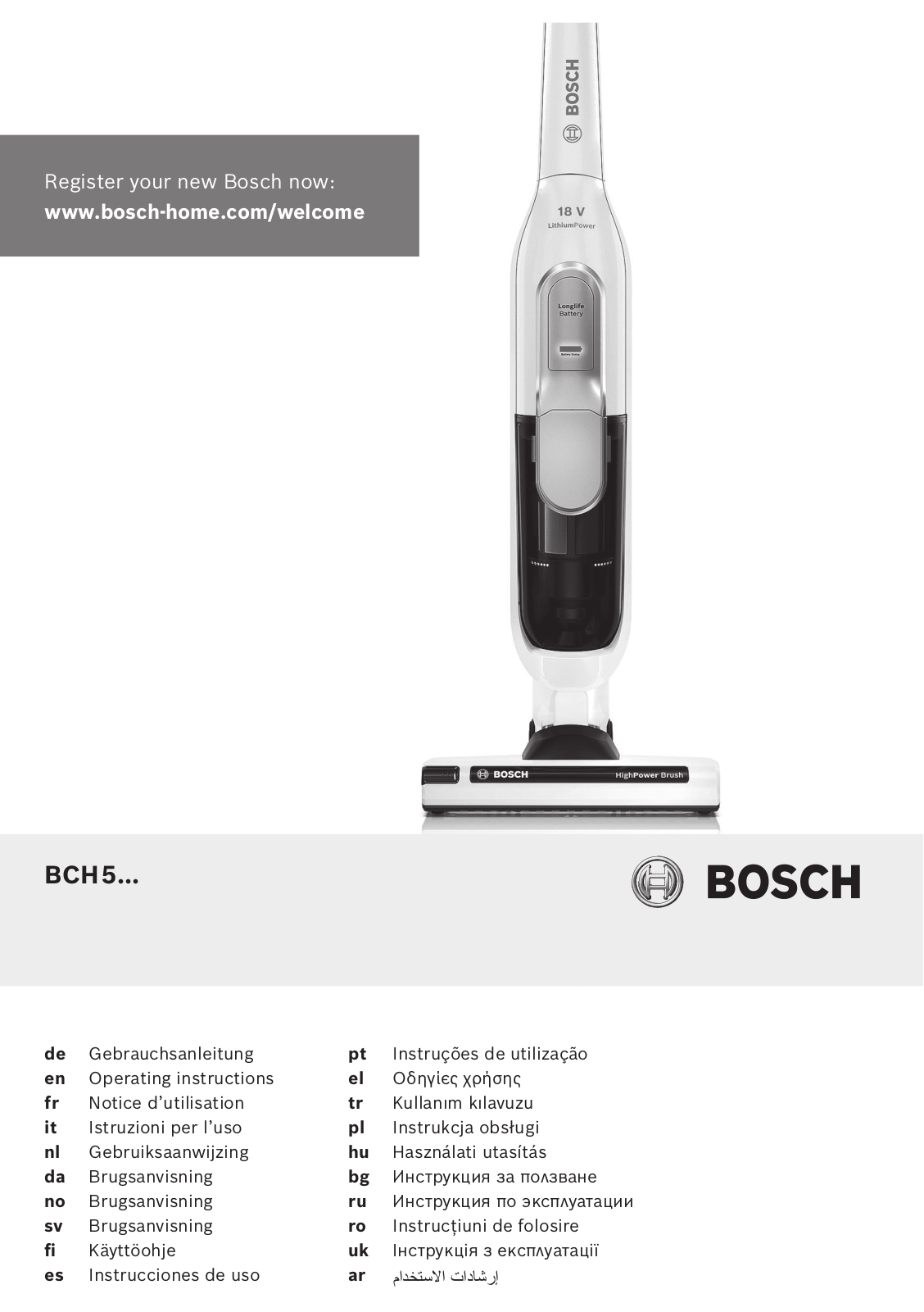 Bosch BCH51830GB Instruction manual