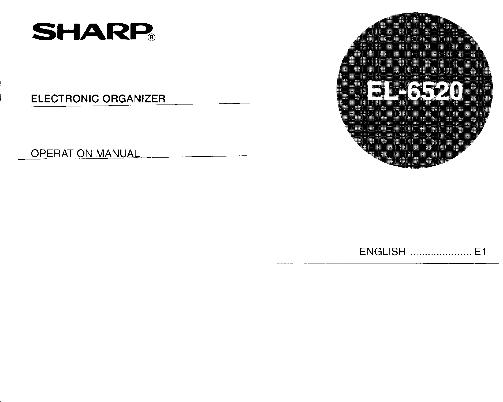 Sharp EL-6520 Operation Manual