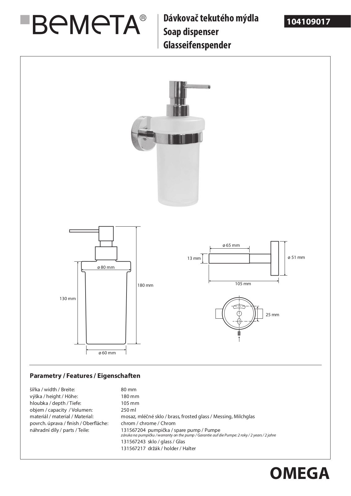 Bemeta Omega 104109017 User guide