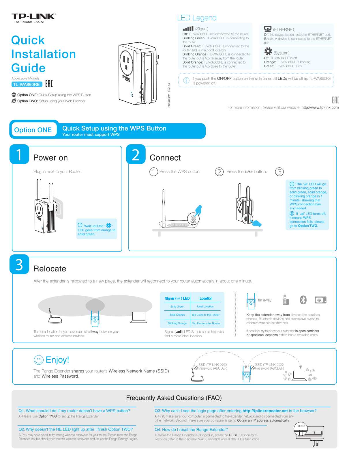 TP-Link TL-WA860RE Quick Installation Guide