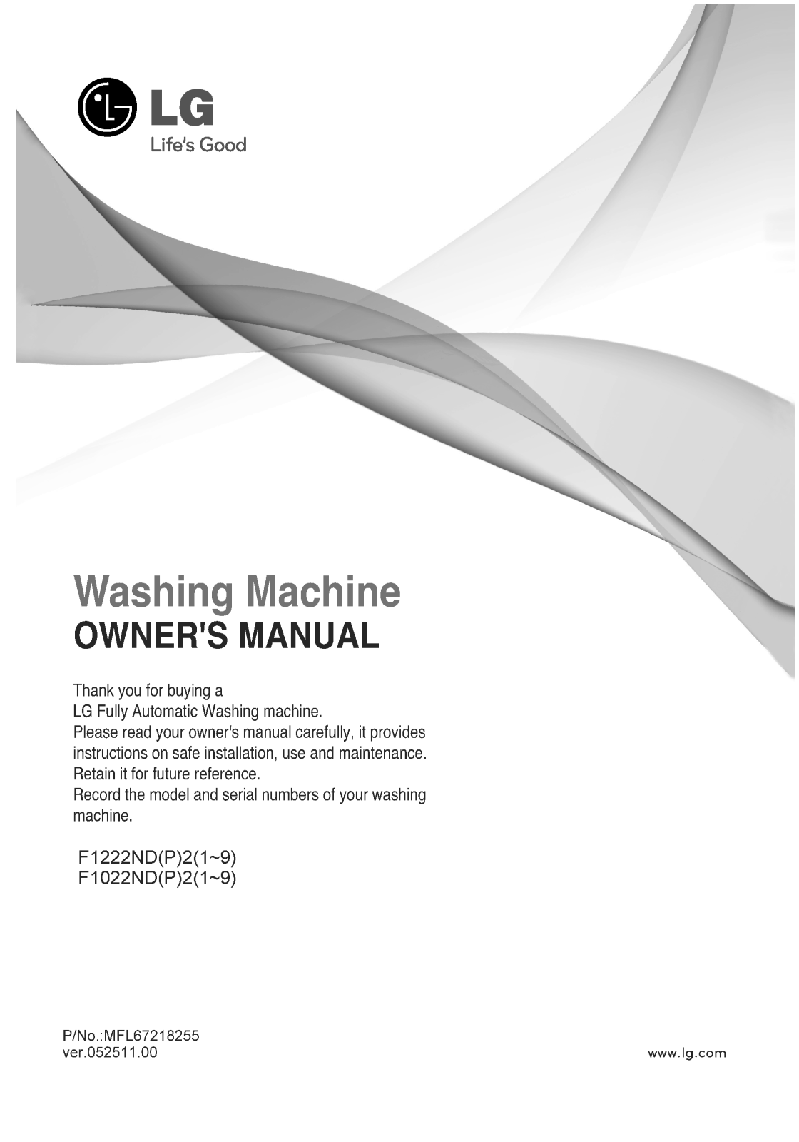 LG F1222NDP25 Owner’s Manual