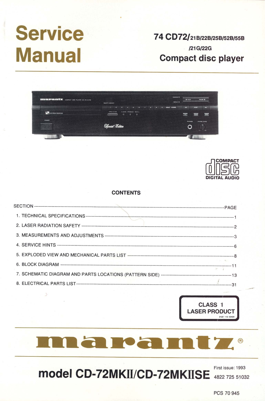 Marantz CD-72-Mk2 Service Manual