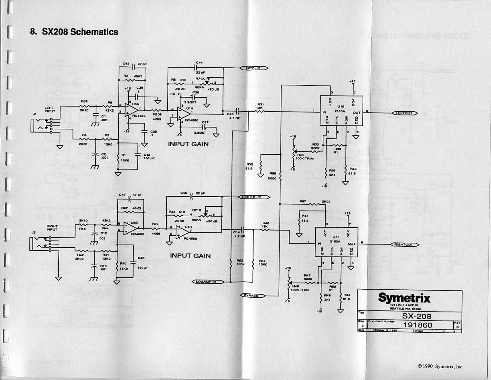 Symetrix SX208 Schematic