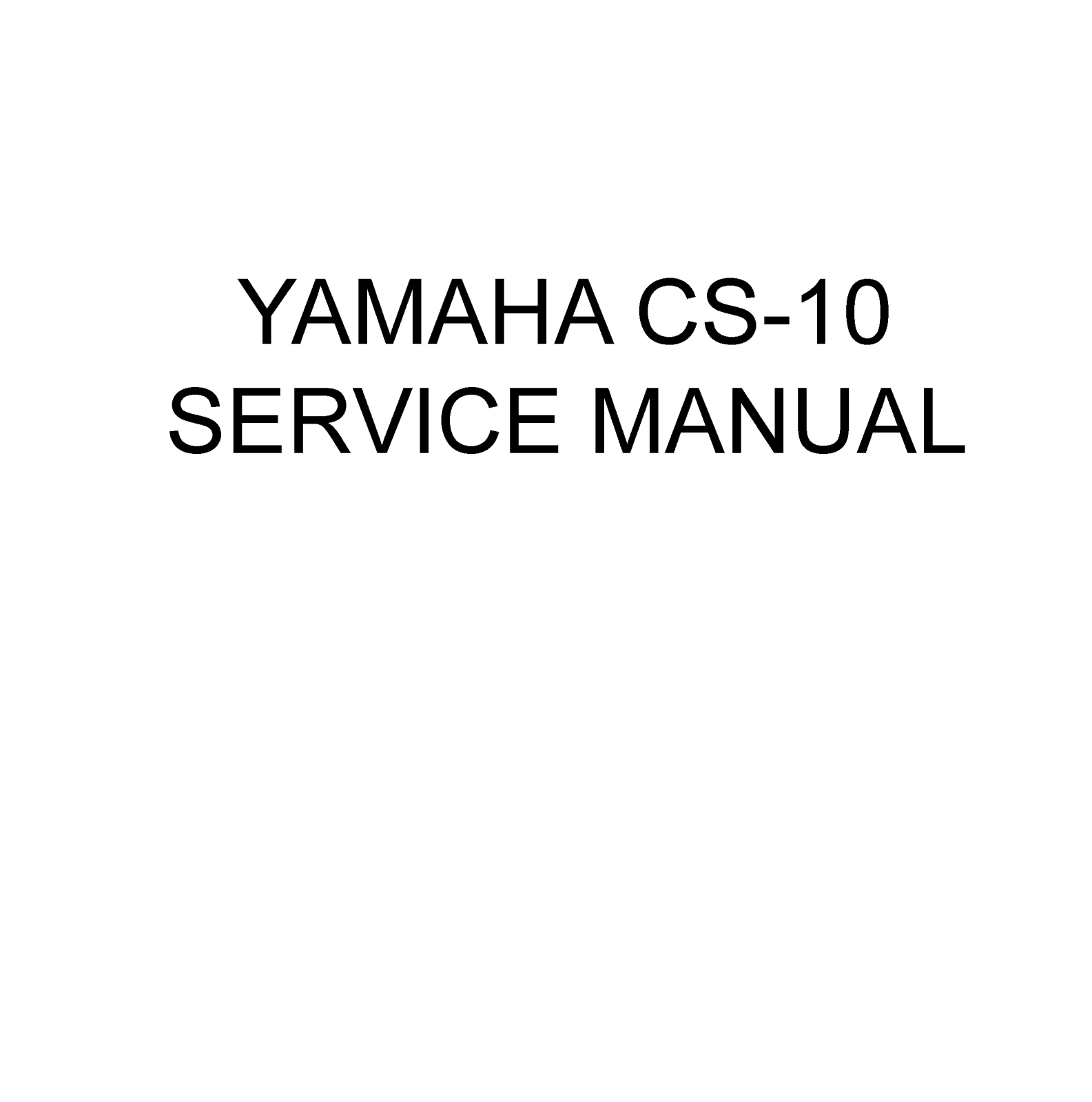 Yamaha CS-10 User Manual