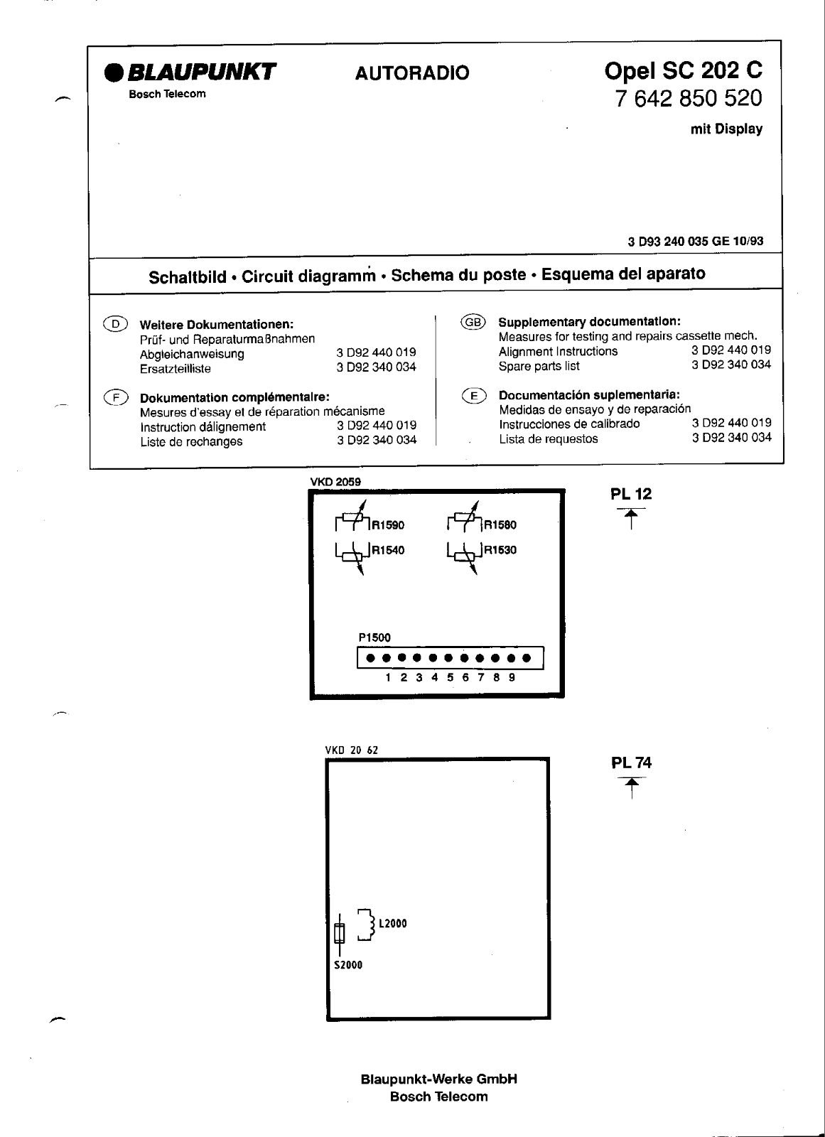 BLAUPUNKT sc202c Service Manual