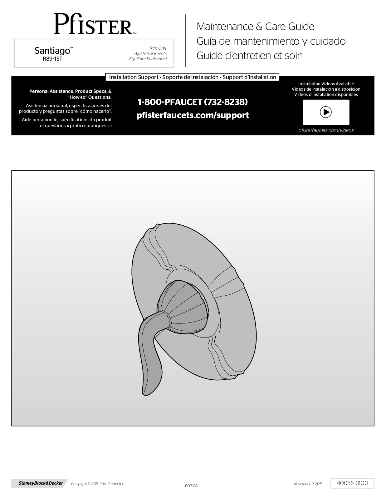 Pfister R89-1STK User Manual