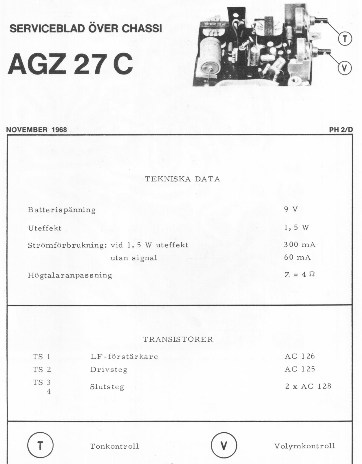 Philips AGZ27c Schematic