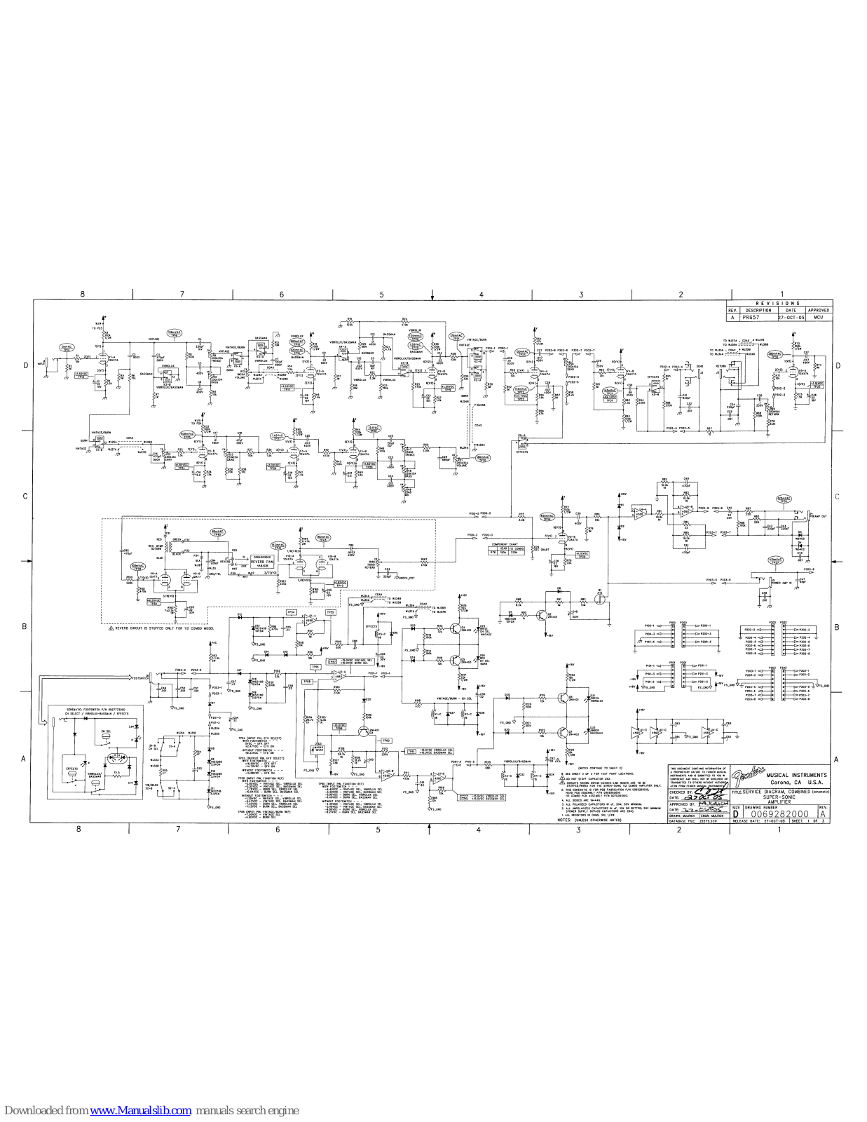 Fender Super Sonic 112, Super Sonic Head Wiring Diagram