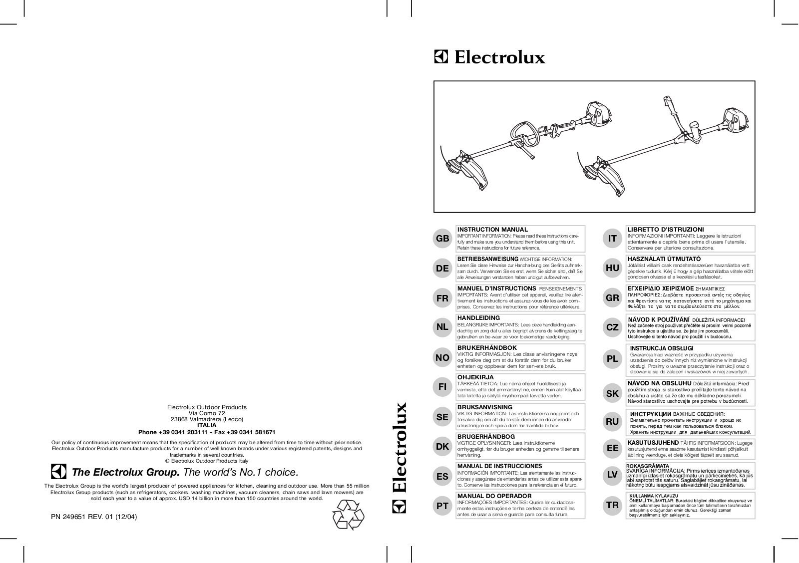 Electrolux B 392B, B 422X, B 342, B 472X, B 340L User Manual