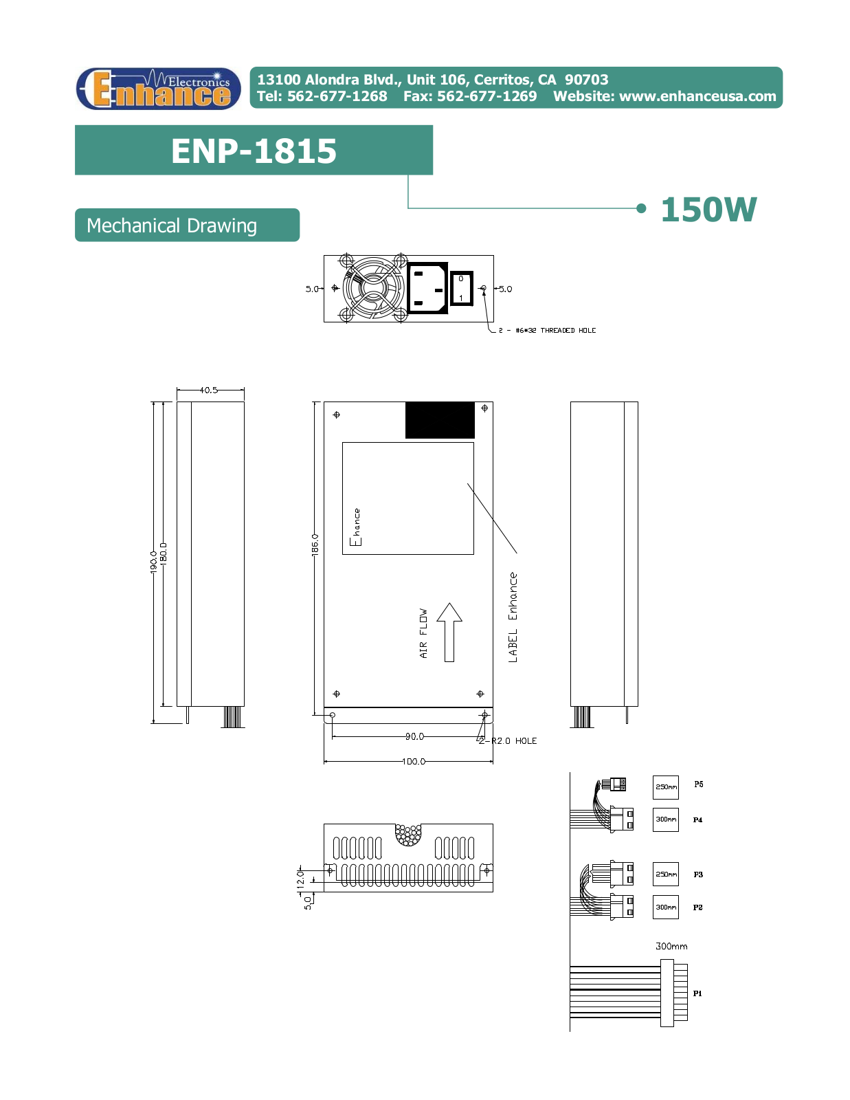 Enhance ENP-1815 MECHANICAL DRAWING