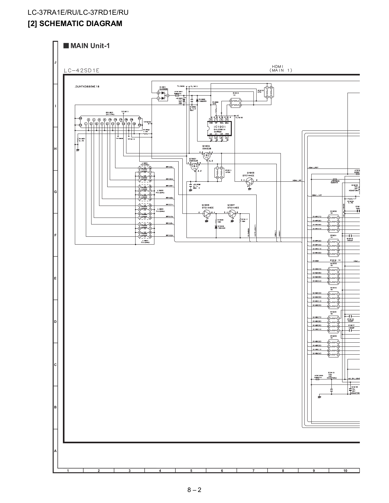 Sharp LC-37RA1E-RD1E, LC-37RD1RU Schematic