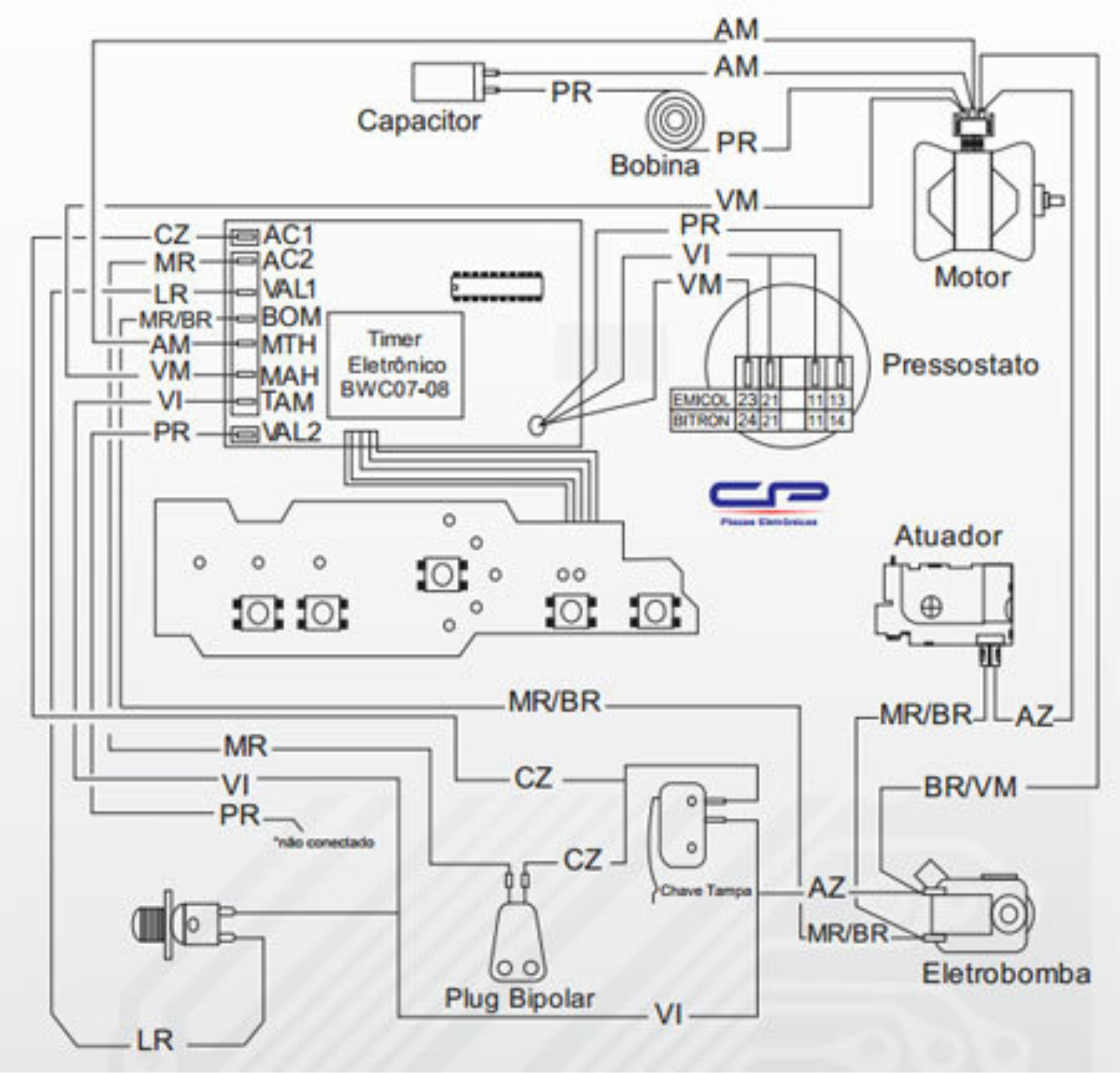 Brastemp BWC07A, BWC08A Schematic