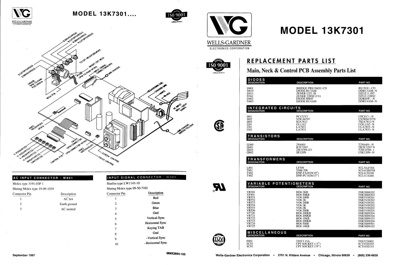 Wells-Gardner 13k7301 User Guide