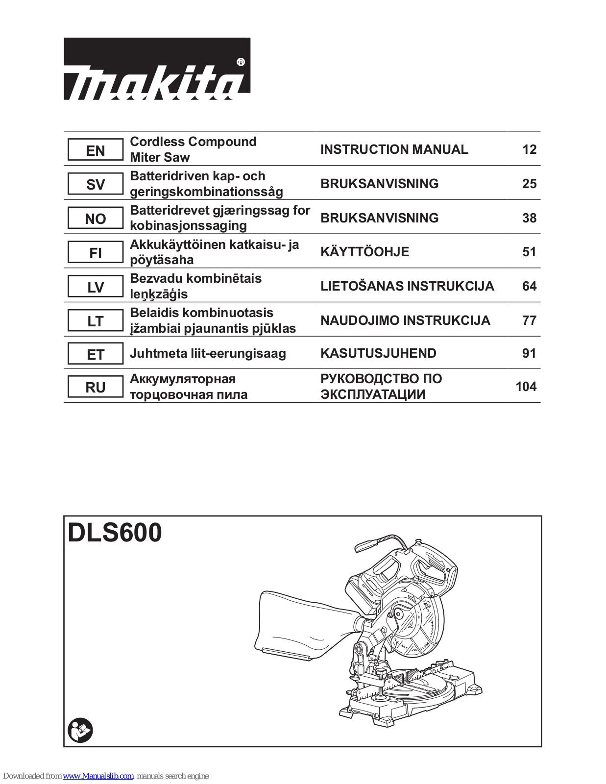 Makita DLS600 Instruction Manual