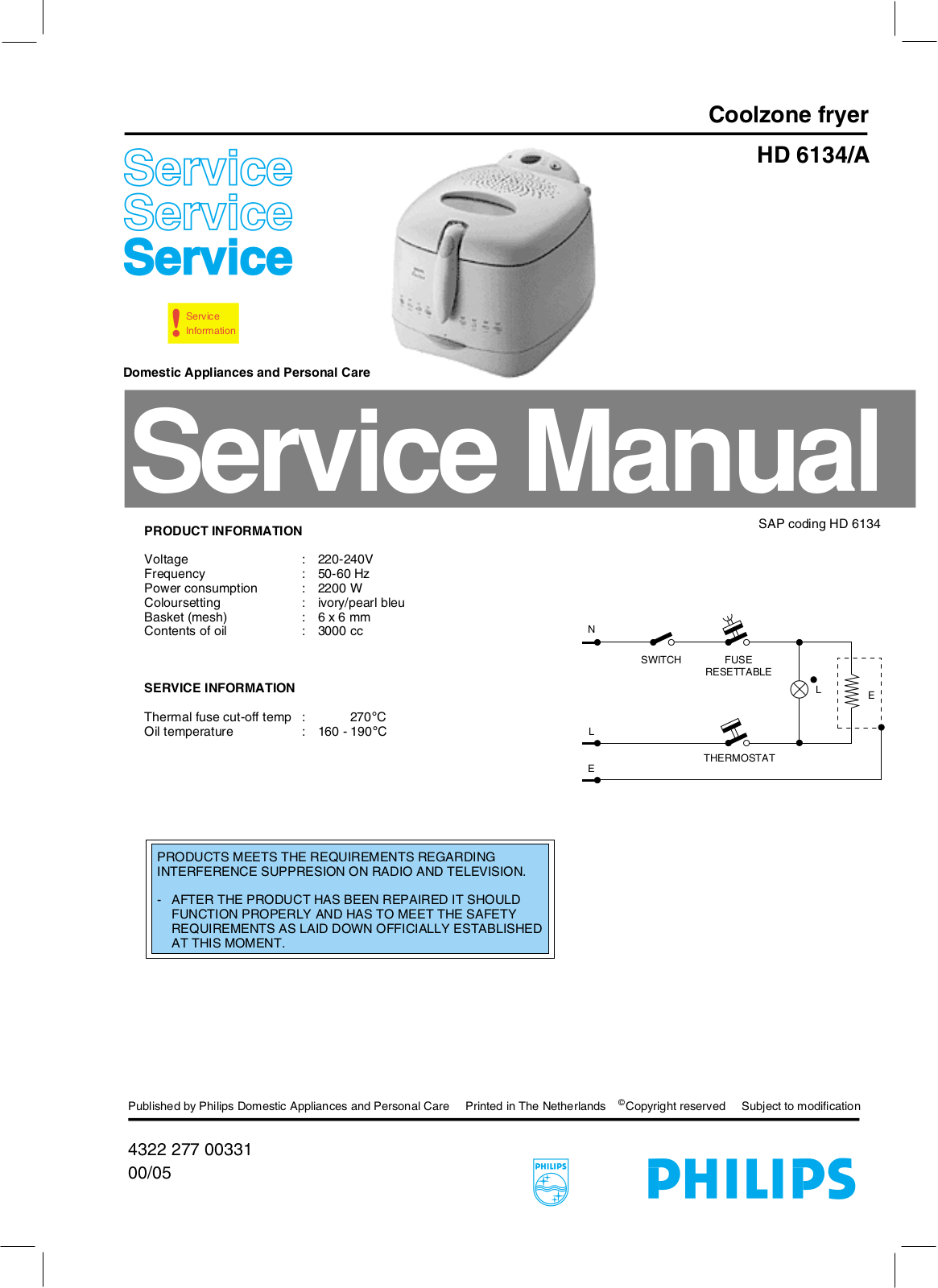 Philips HD6134A Service Manual