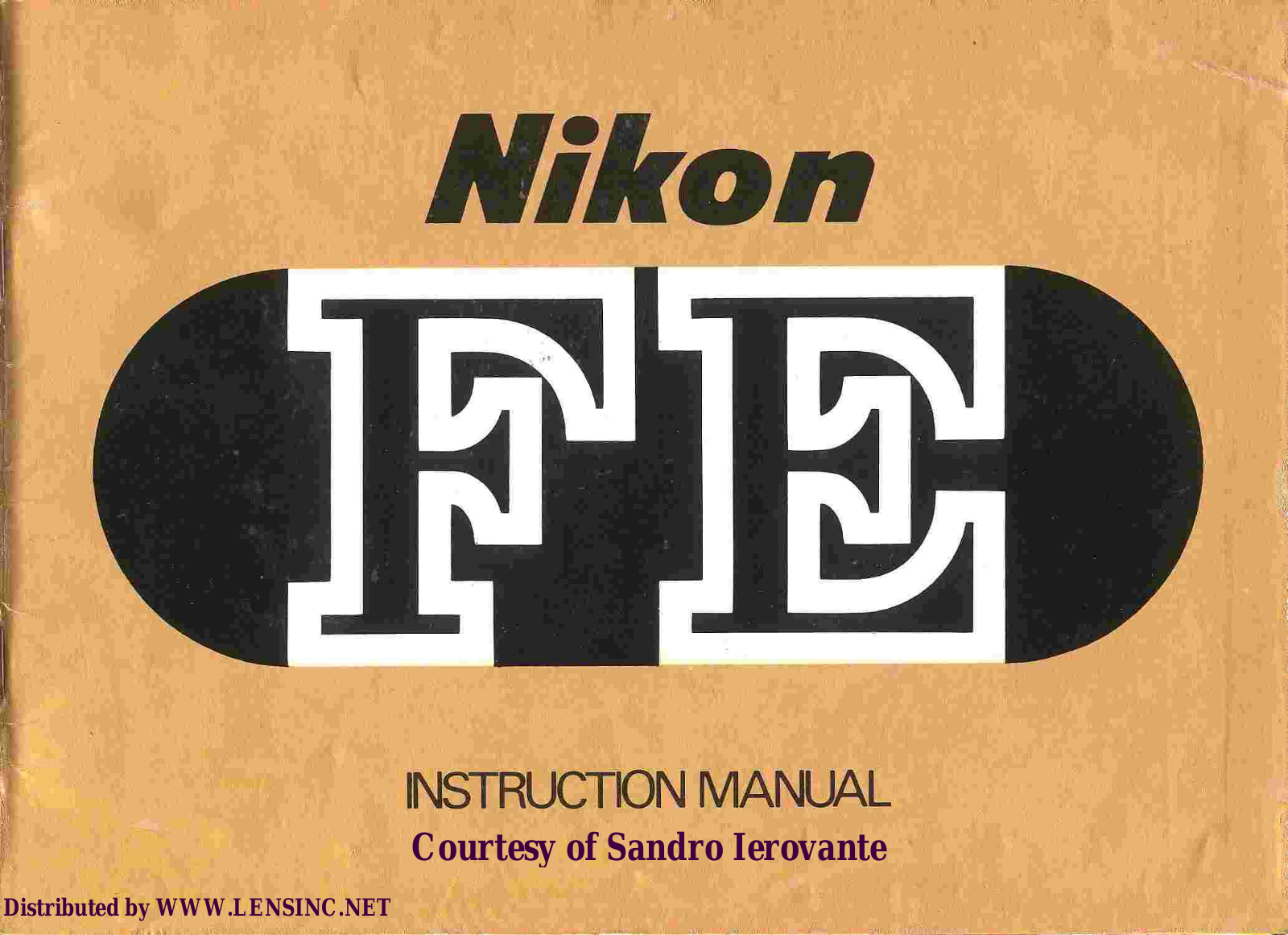 Nikon FE Instruction Manual