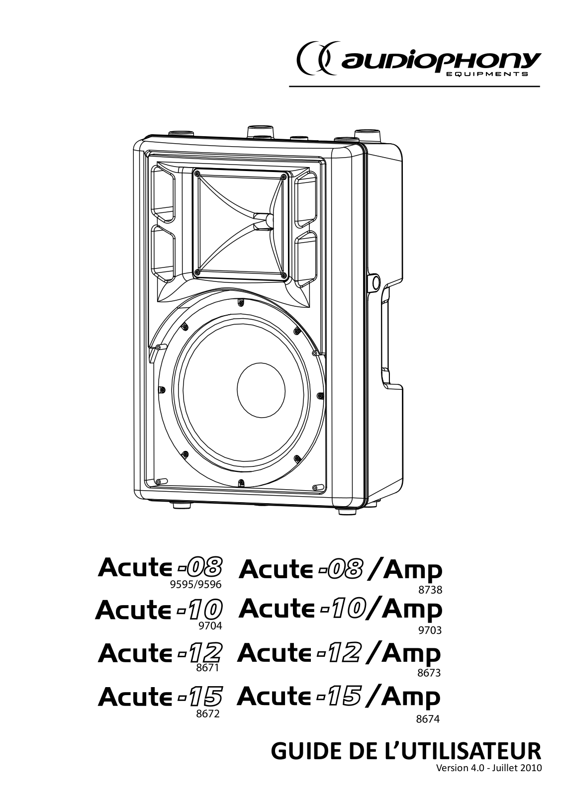 AUDIOPHONY ACUTE 15 User Manual