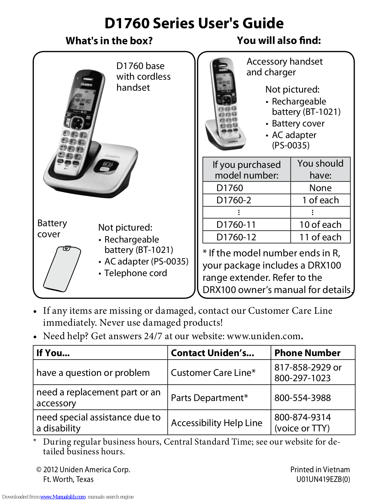 Energy Star D1760, D1760-11, D1760-12, D1760-2, D1760-3 User Manual