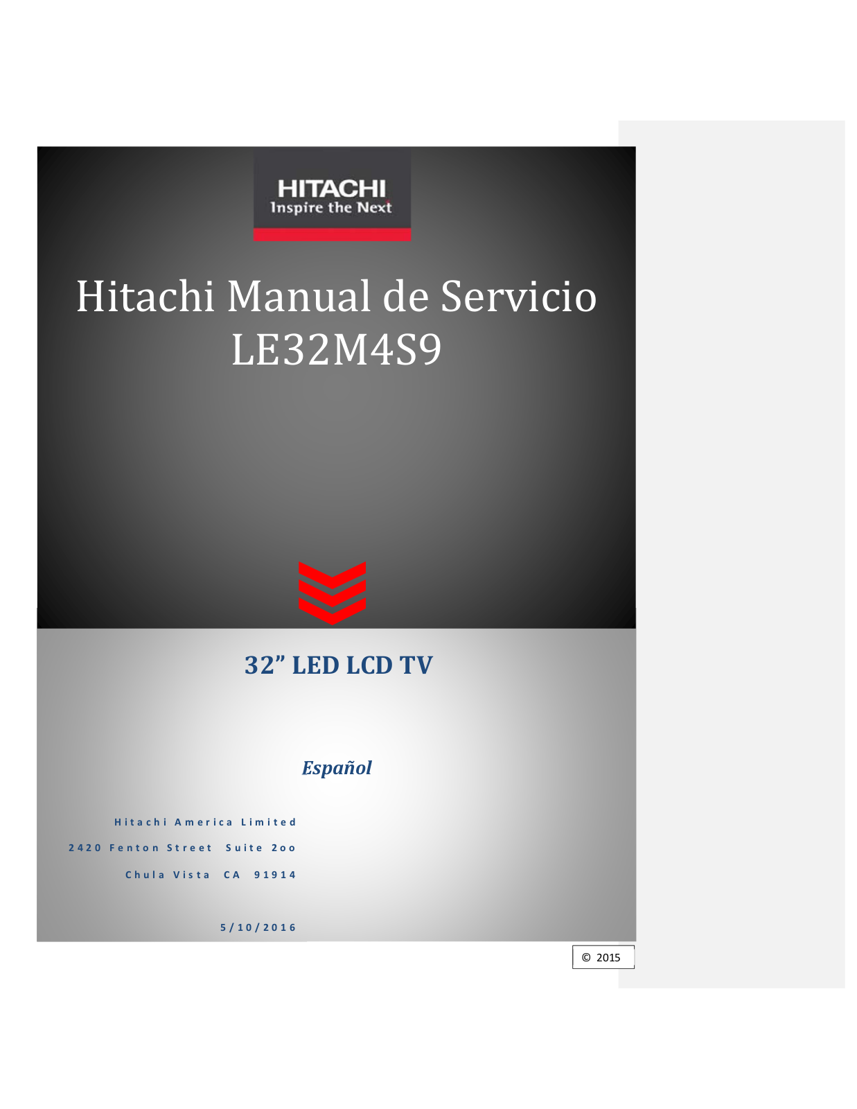 Hitachi LE32M4S9 Schematic