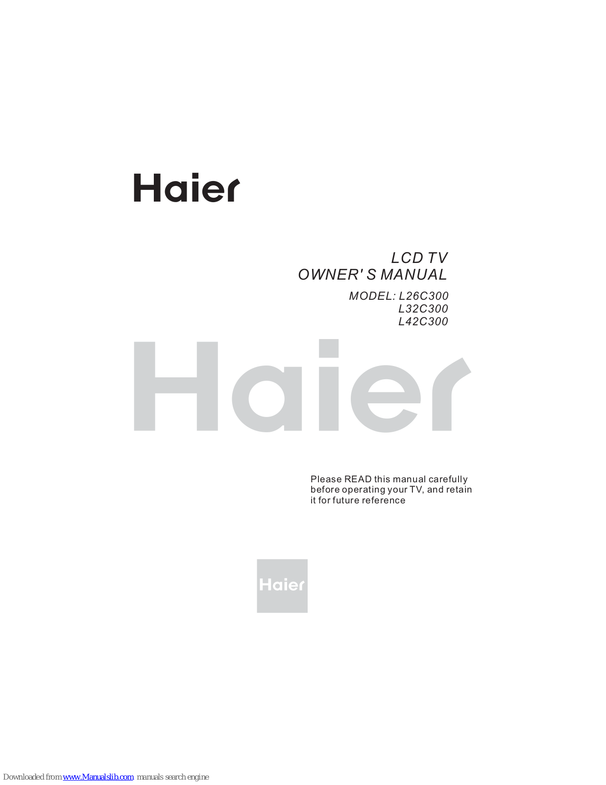 Haier L26C300, L32C300, L42C300 Owner's Manual