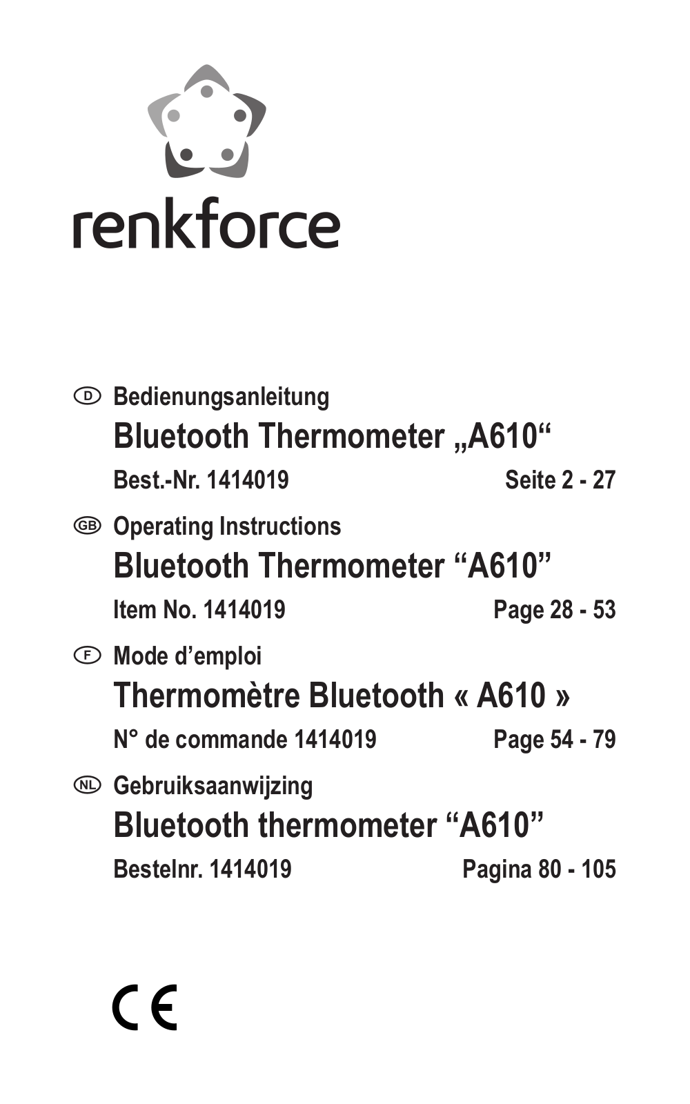 Renkforce A610 Operating Instructions