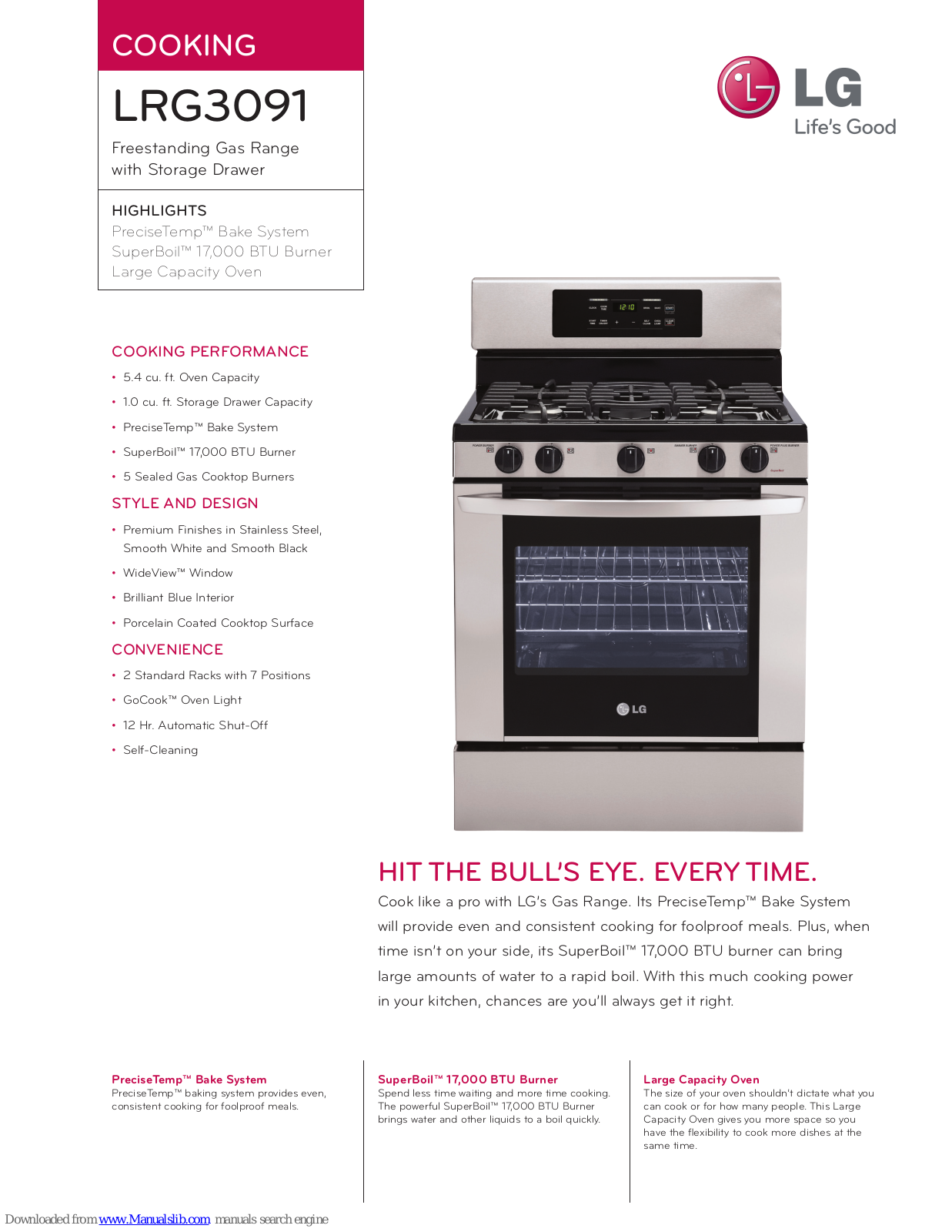 LG LRG3091SW, LRG3091ST, LRG3091 Specifications