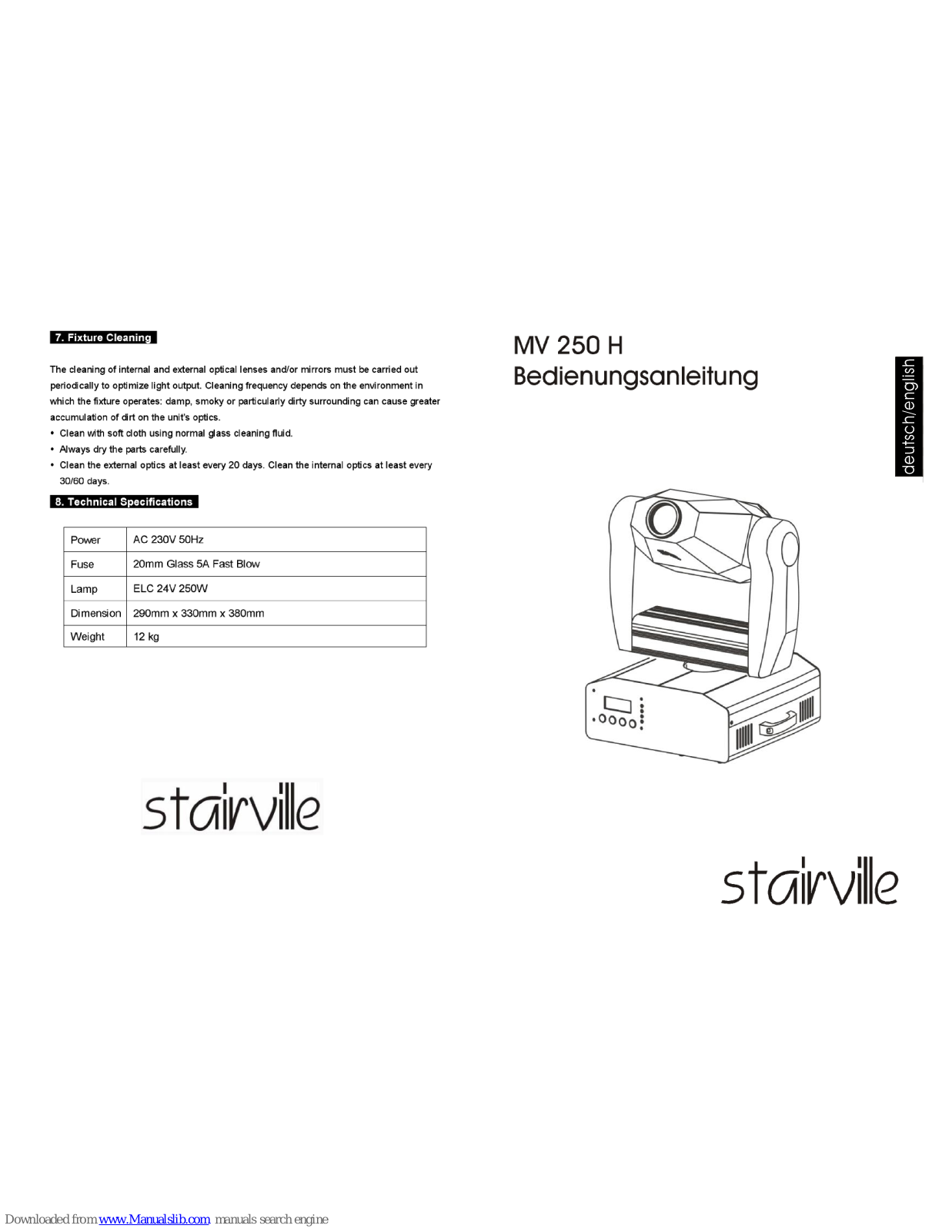 Stairville MV-250H Owner's Manual