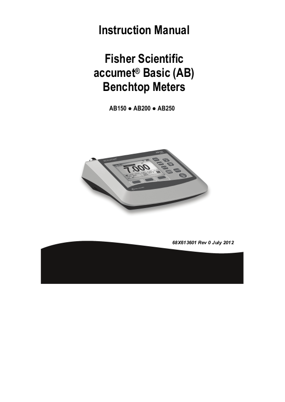 Fisher Scientific AB150, AB200, AB250 Instruction Manual