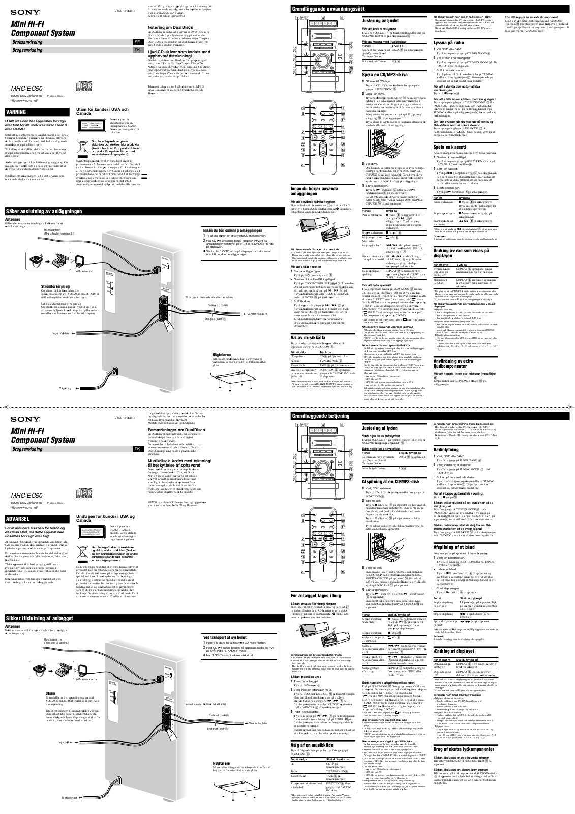 Sony MHC-EC50 User Manual