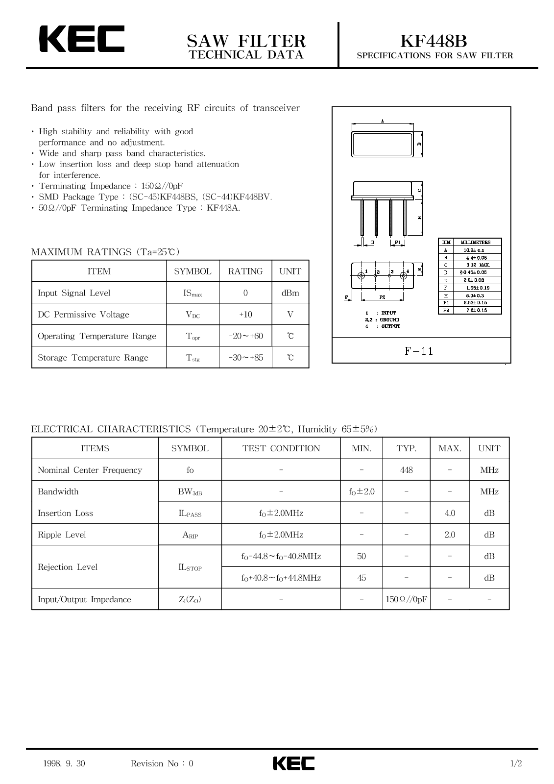 KEC KF448B Datasheet