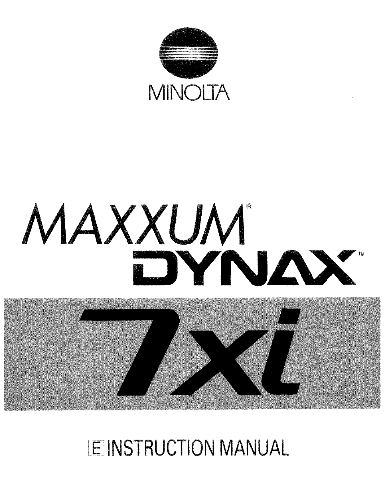 Konica Minolta DYNAX MAXXUM 7XI User Manual