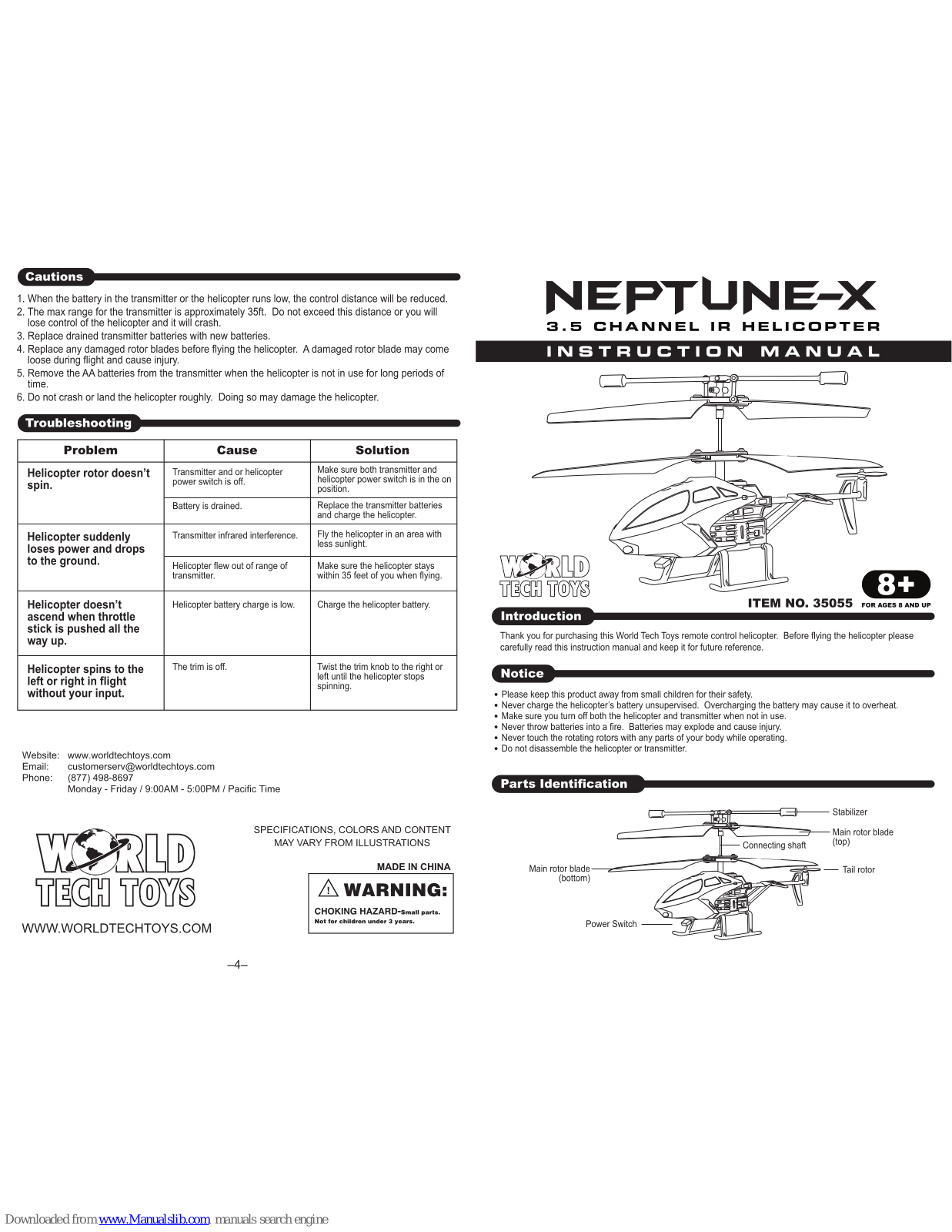 World Tech Toys 35055 Instruction Manual