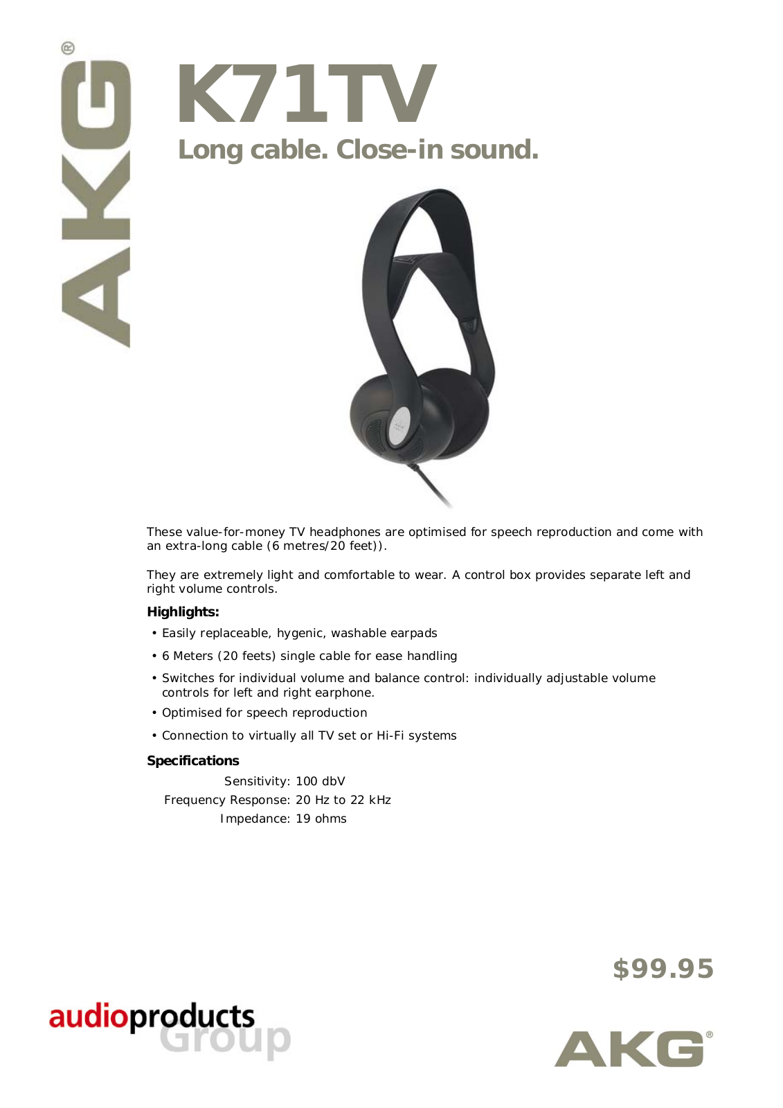 AKG K-71-TV Brochure