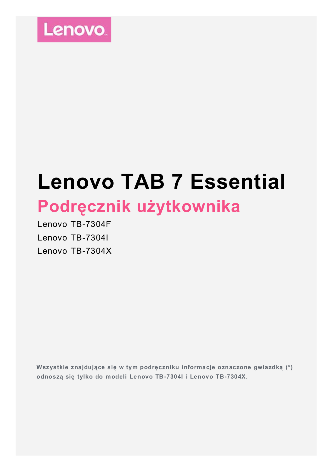 Lenovo TAB 7 Essential User Guide