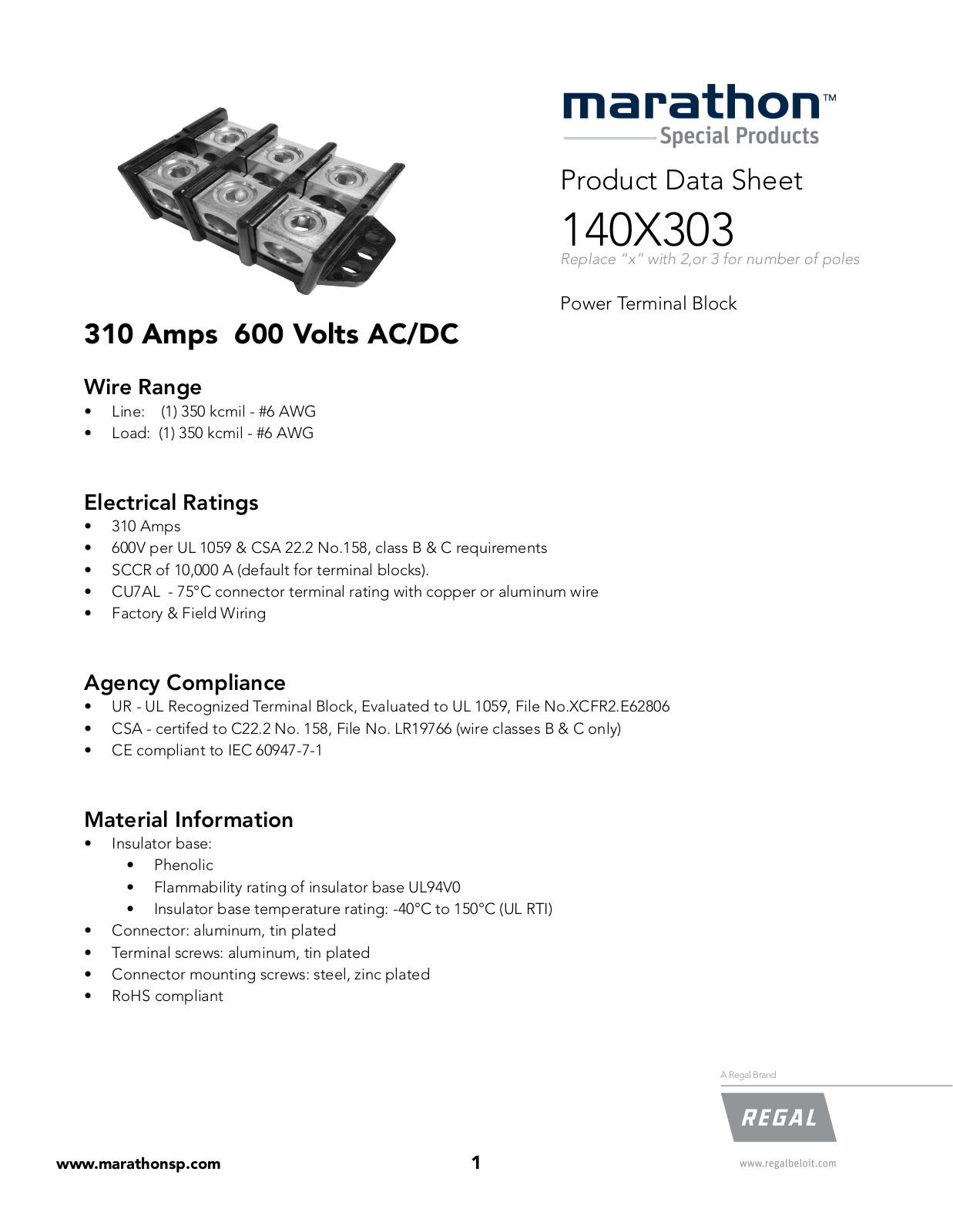 Marathon Special Products 140X303 Data Sheet